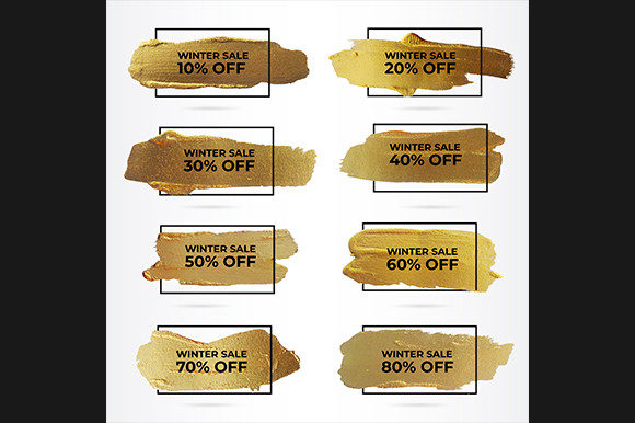 Download Watercolor Gold Brush Stock Sale Offer - Watercolor Collection
