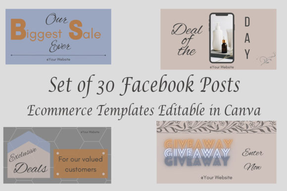 Download Facebook Templates Canva Set of 30 - Facebook templates Collection