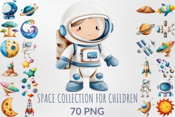 Download Watercolor Space Collection for Children - Watercolor Collection
