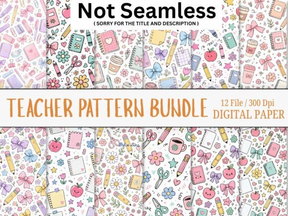 Download Teacher Pattern Bundle, Teacher Digital - Premium Bundle
