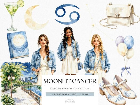 Download Watercolor Zodiac Cancer Season Clipart - Watercolor Collection