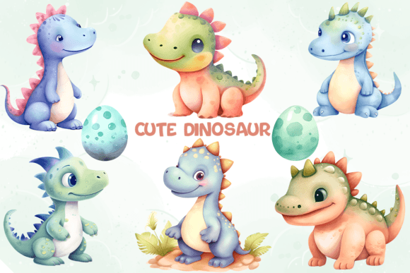 Download Cute Dinosaur Set Watercolor - Watercolor Collection