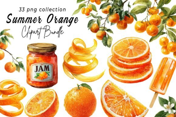Download Watercolor Summer Orange Clipart - Watercolor Collection